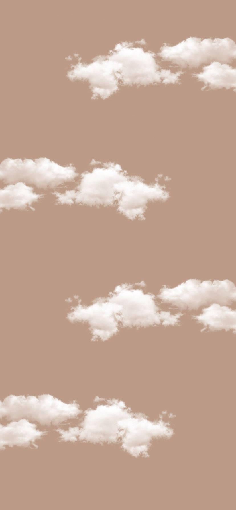 beige pastel, soft white clouds, muted terracotta sky, HD Phone Wallpaper