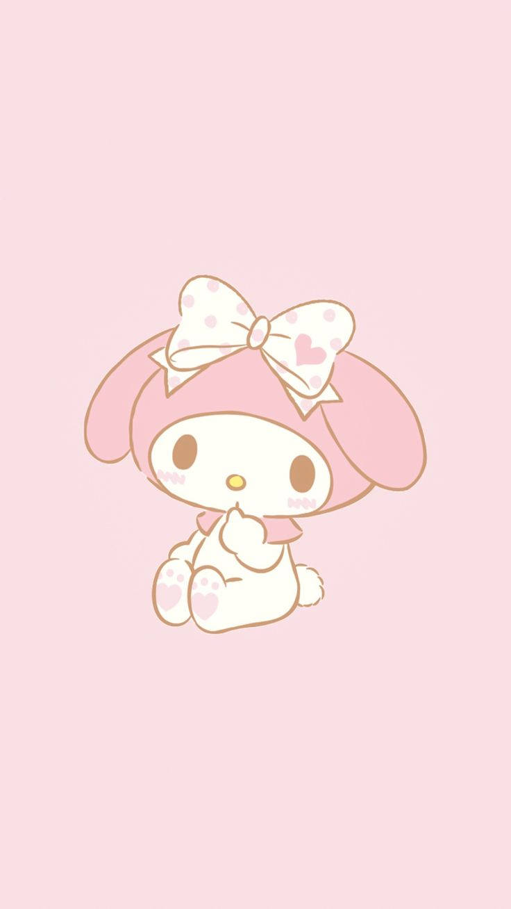 My Melody, pink, polka dot bow, HD Phone Wallpaper