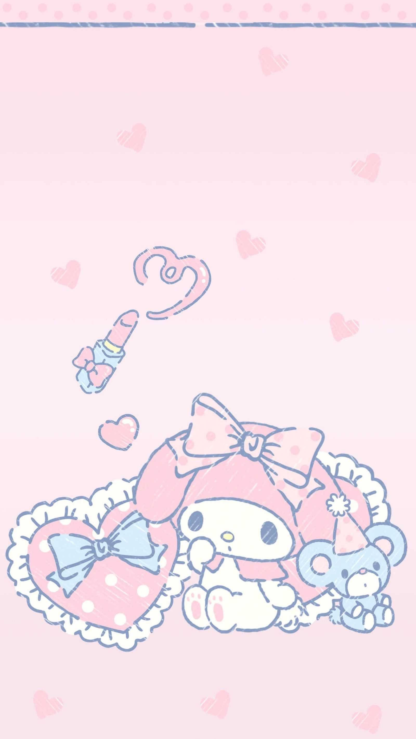 My Melody, Flat Mouse, teddy bear, 2K Phone Wallpaper