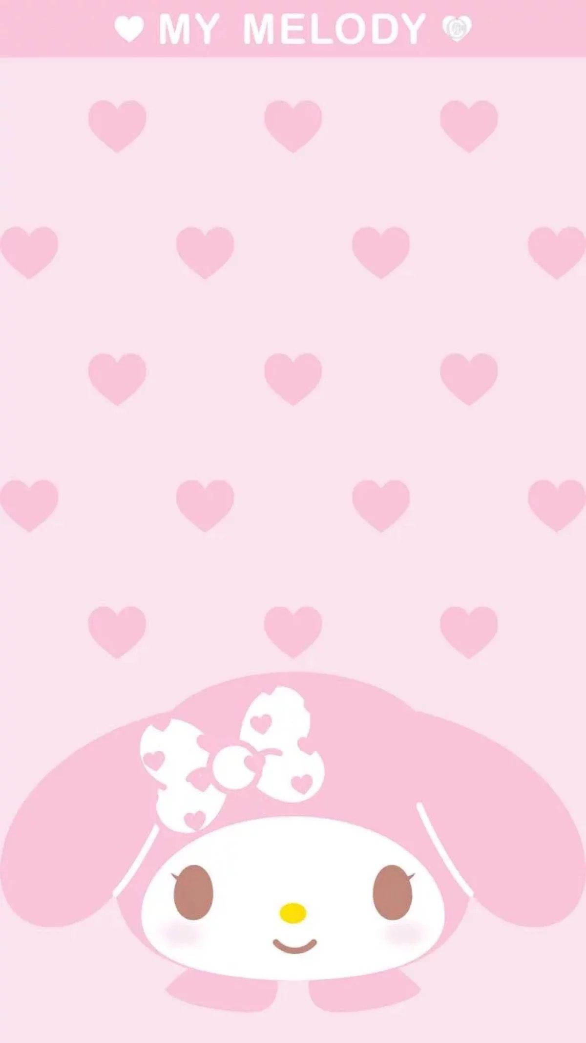 My Melody, pink rabbit, heart bow, Full HD Phone Wallpaper