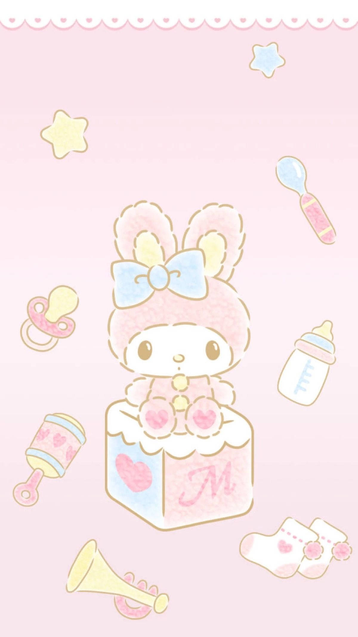 My Melody, pink bunny, baby box, Full HD Phone Wallpaper