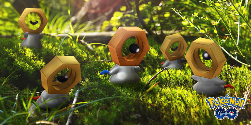 Meltan, forest, sunlit green grass, SD Desktop Wallpaper