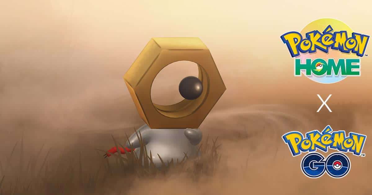 Meltan, golden hexagonal, black orb eye, SD Desktop Wallpaper