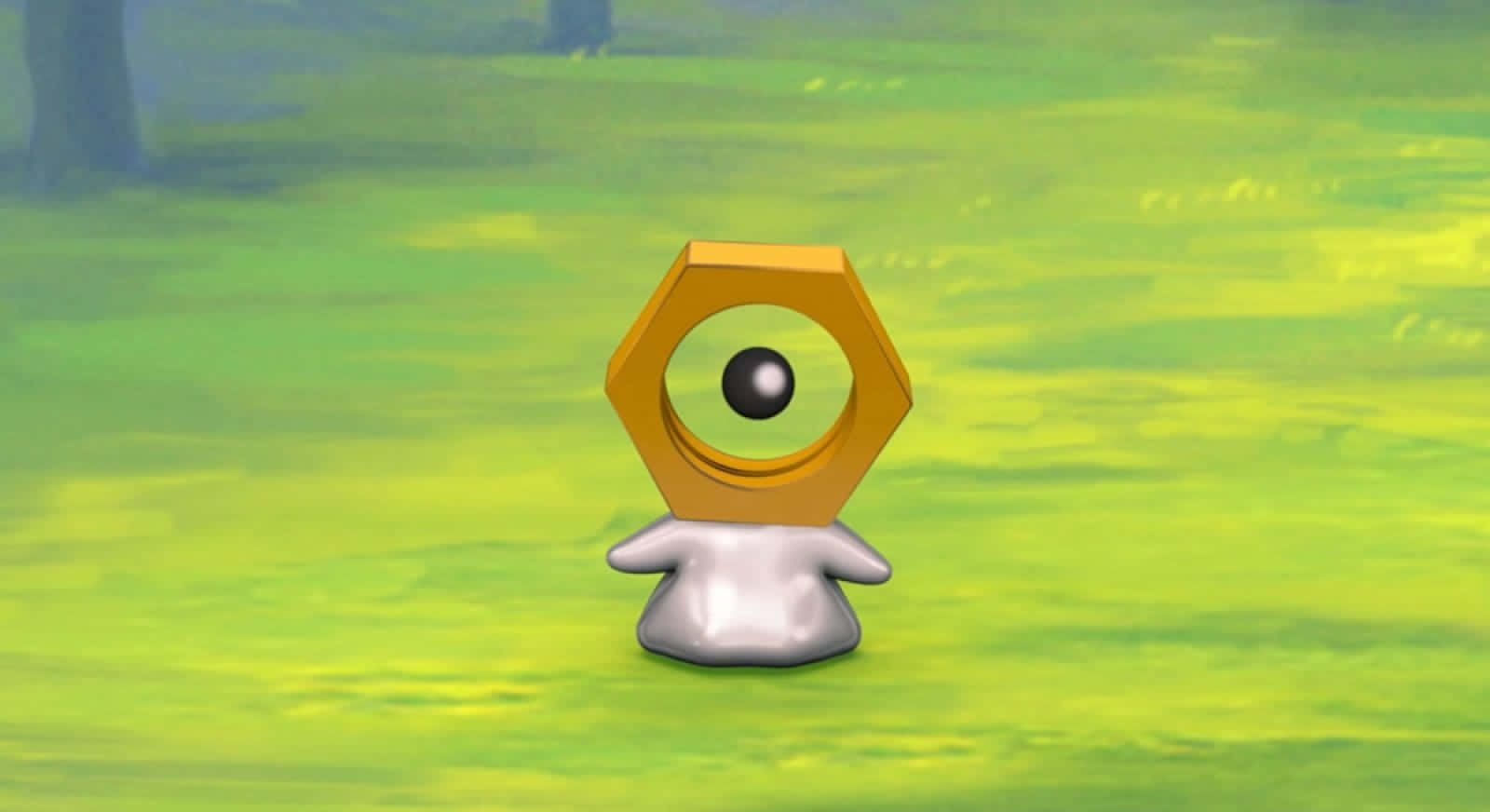 Meltan, hexagonal creature, large eye, HD Desktop Wallpaper
