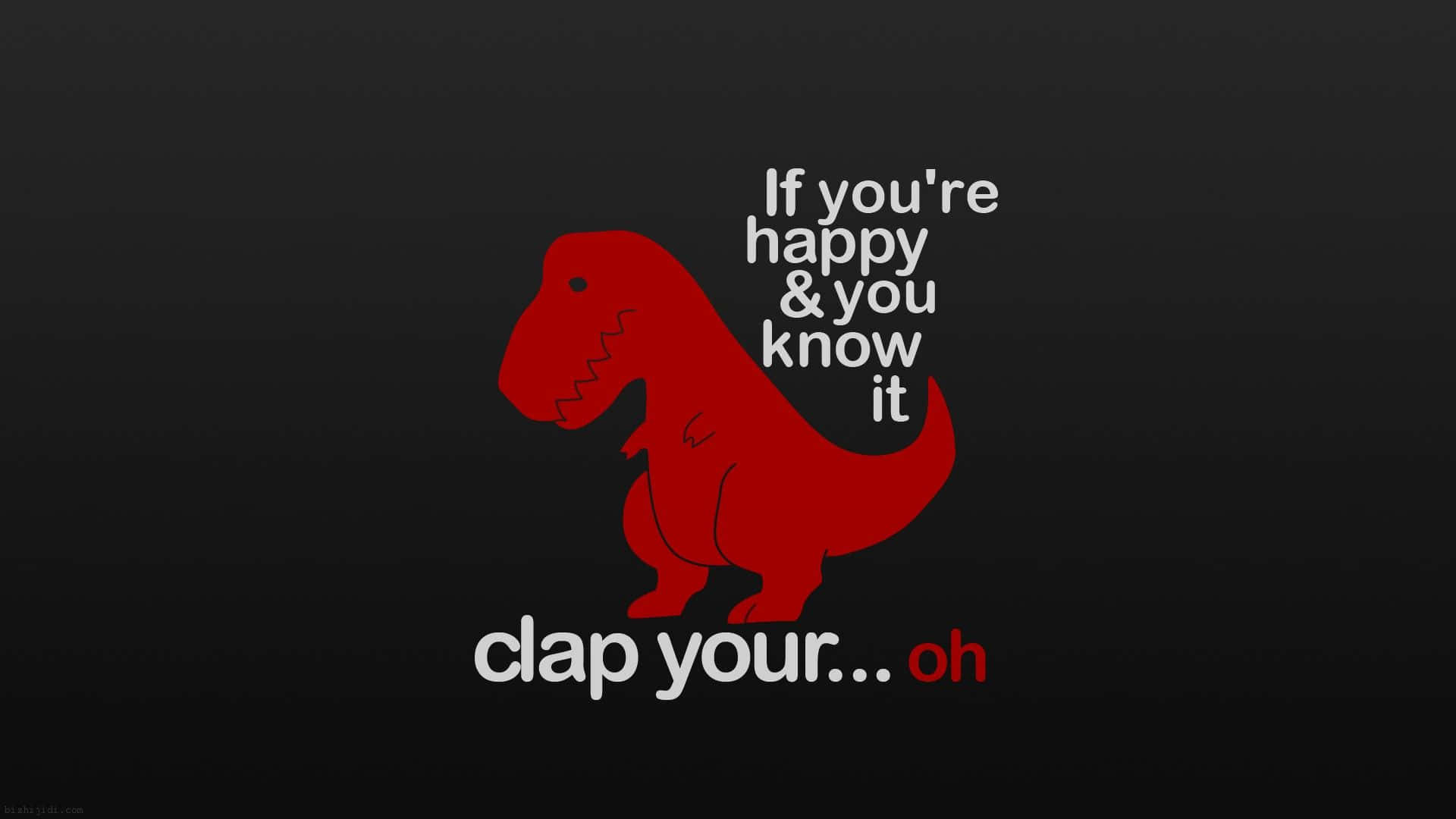 Dinosaur Meme Desktop, bold red cartoon dinosaur, dark gray background, Full HD Desktop Wallpaper