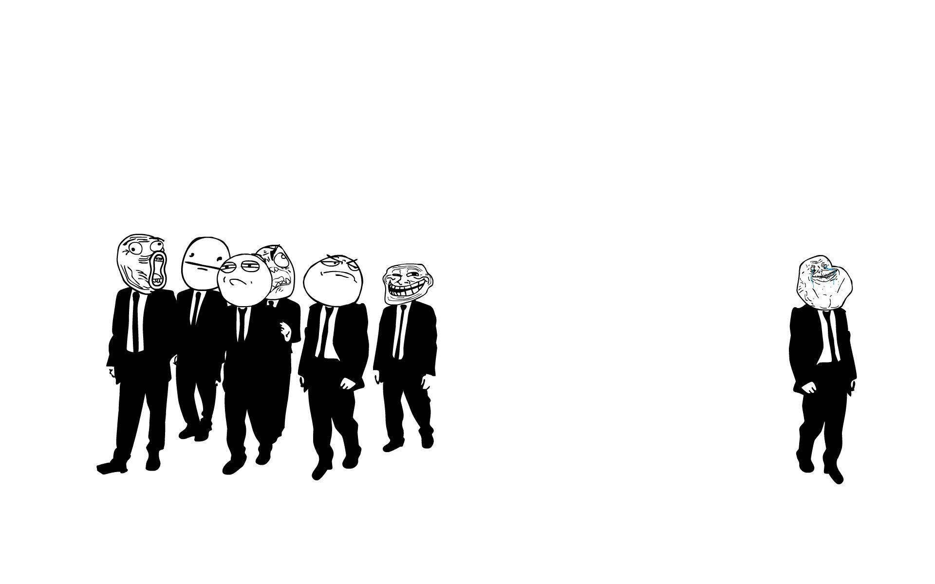 Meme Faces, suit, black and white, Full HD Desktop Wallpaper