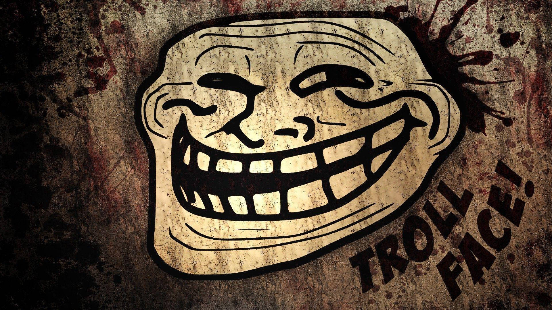 Meme Face, grunge brown, troll face, Full HD Desktop Wallpaper