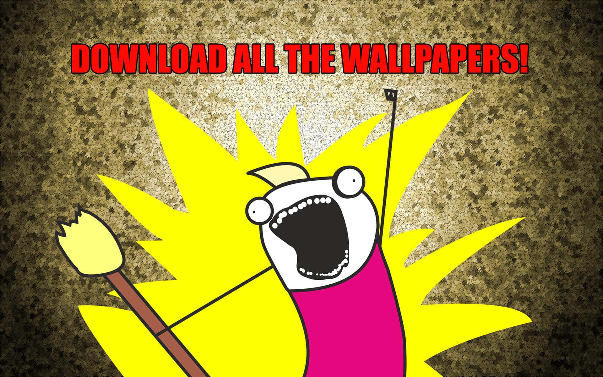 Meme Desktop, cartoon character, paintbrush, Full HD Desktop Wallpaper