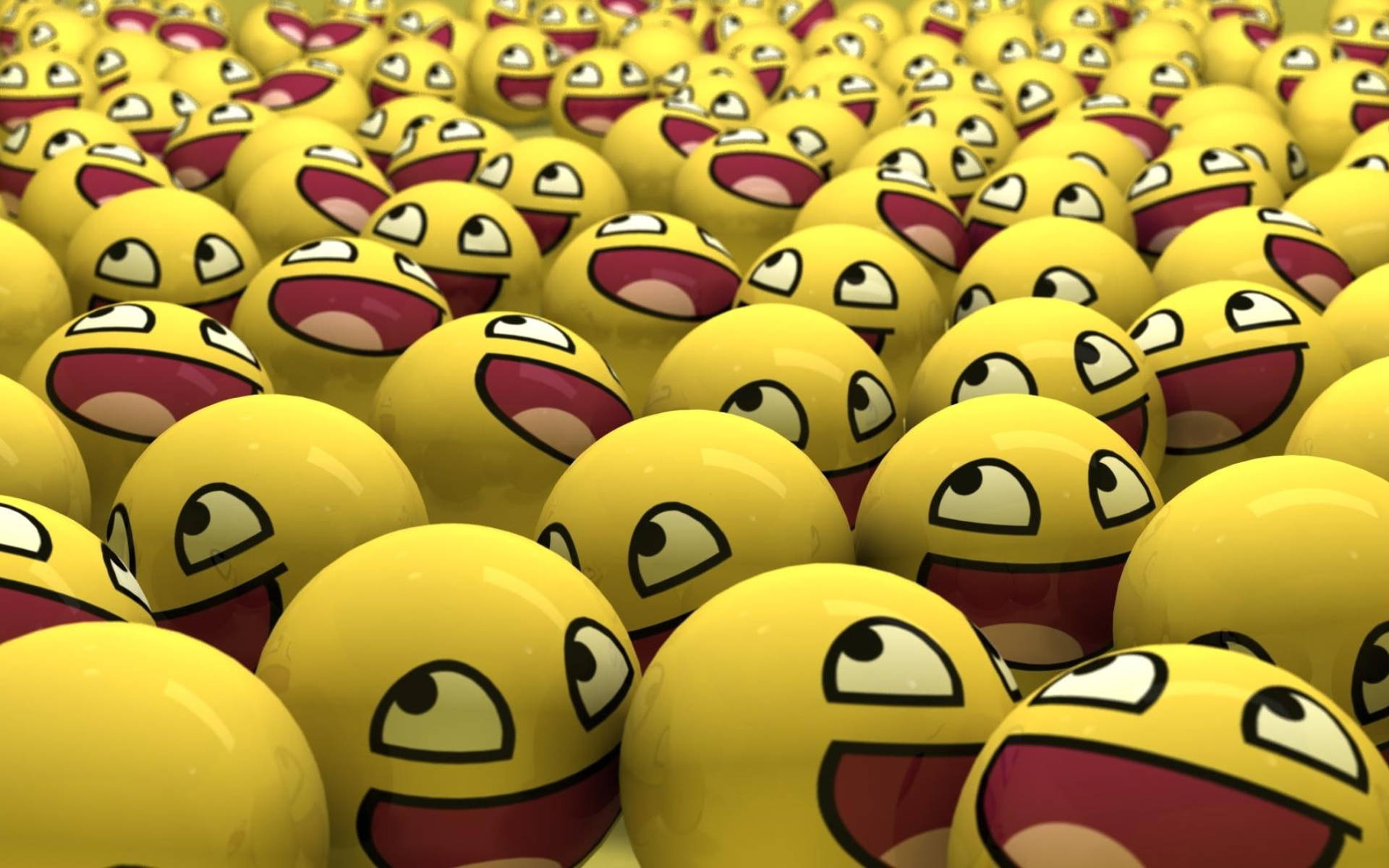 smiley emoji, glossy yellow, wide grinning mouths, Full HD Desktop Wallpaper