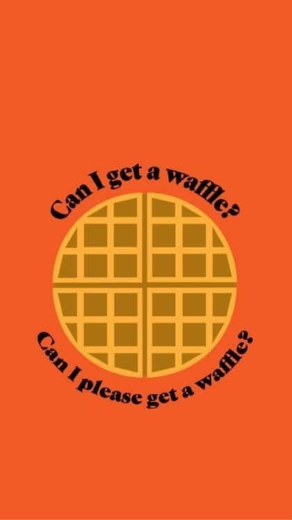 Meme iPhone, orange background, golden waffle graphic, SD Phone Wallpaper