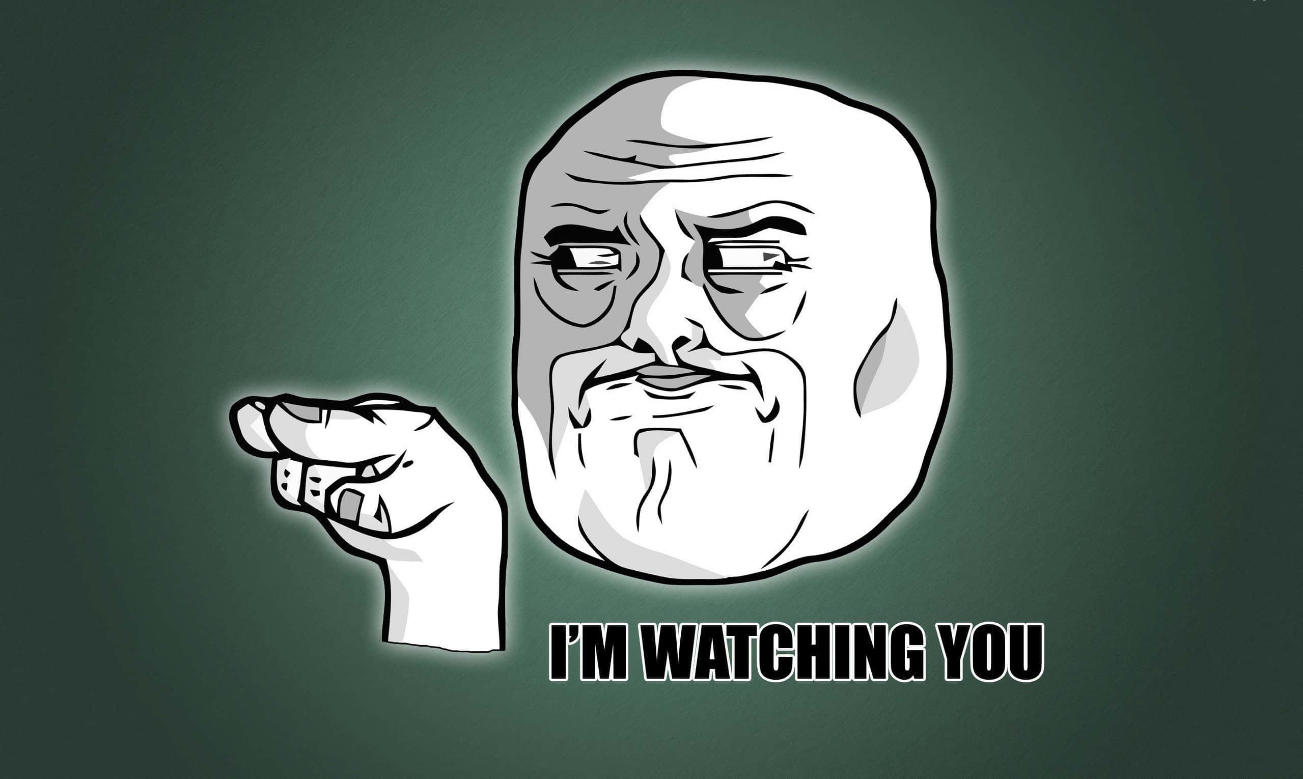 I'm Watching You meme character, cartoon illustration, laptop screen, Full HD Desktop Wallpaper