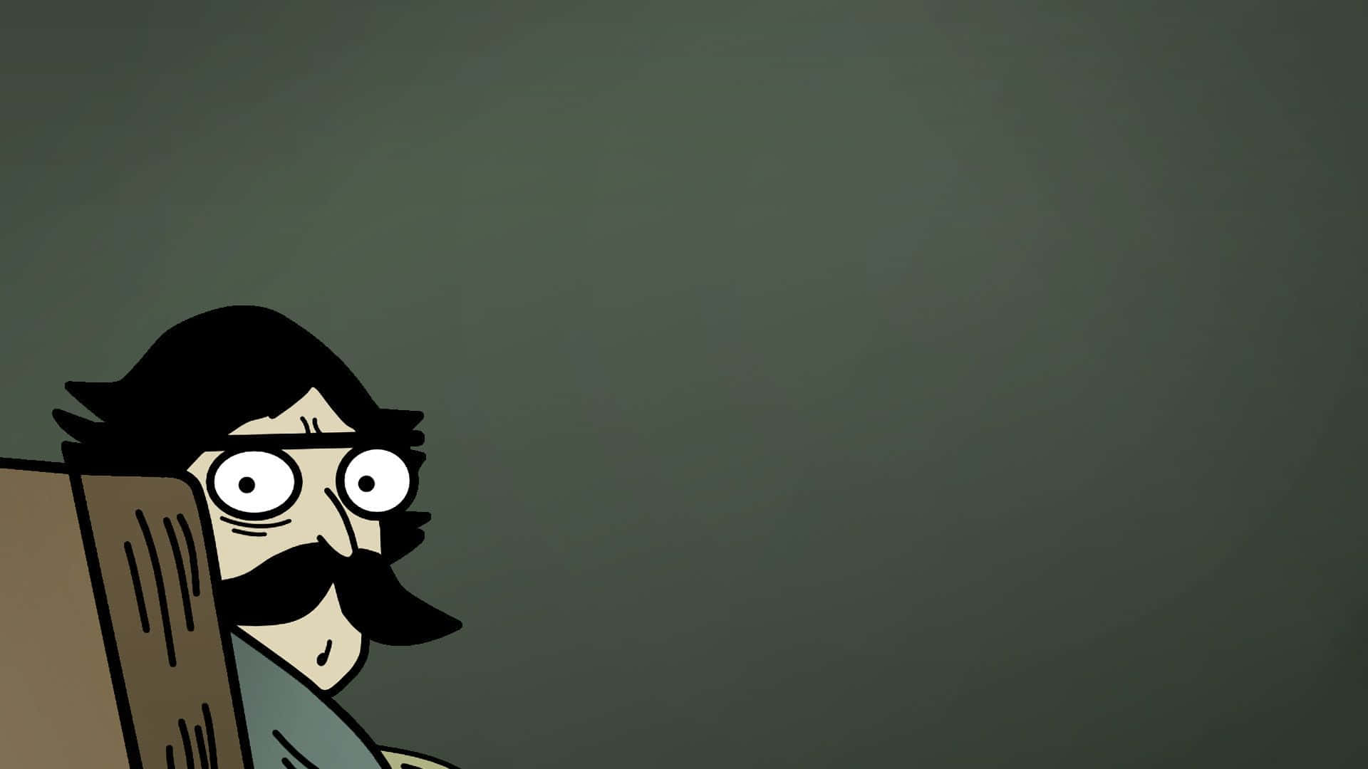 meme laptop, mustached man, glasses, Full HD Desktop Wallpaper