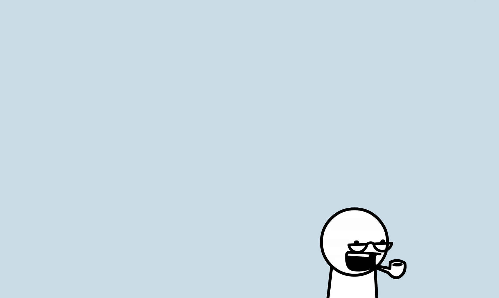 meme laptop, minimalist stick figure, glasses, Full HD Desktop Wallpaper