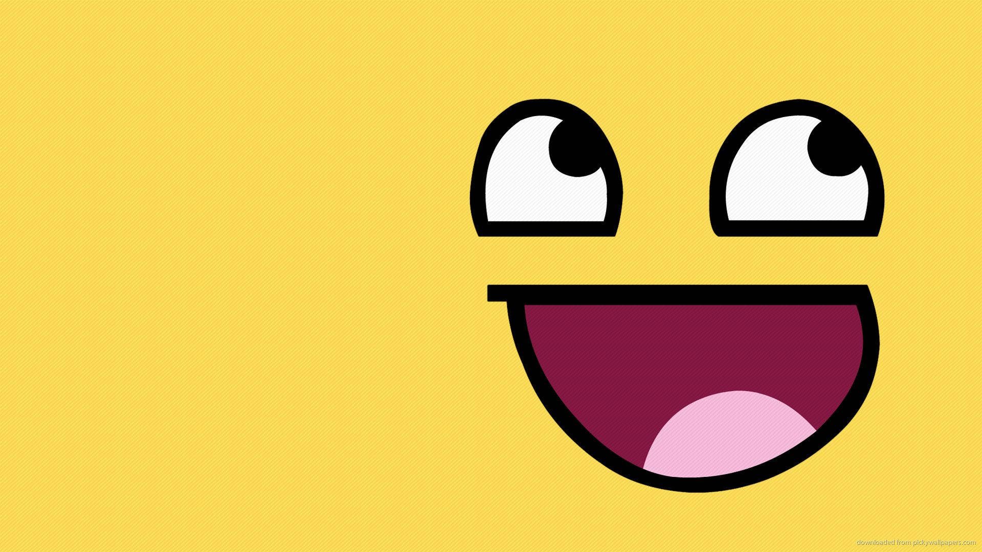 Epic-ly Smiley, cheerful cartoon face, wide eyes, Full HD Desktop Wallpaper