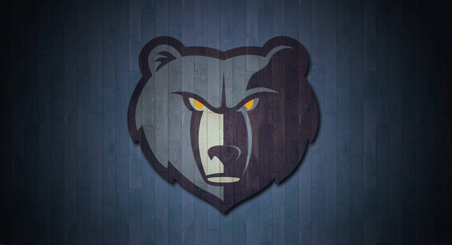Memphis Grizzlies Logo, fierce bear head, glowing yellow eyes, Full HD Desktop Wallpaper