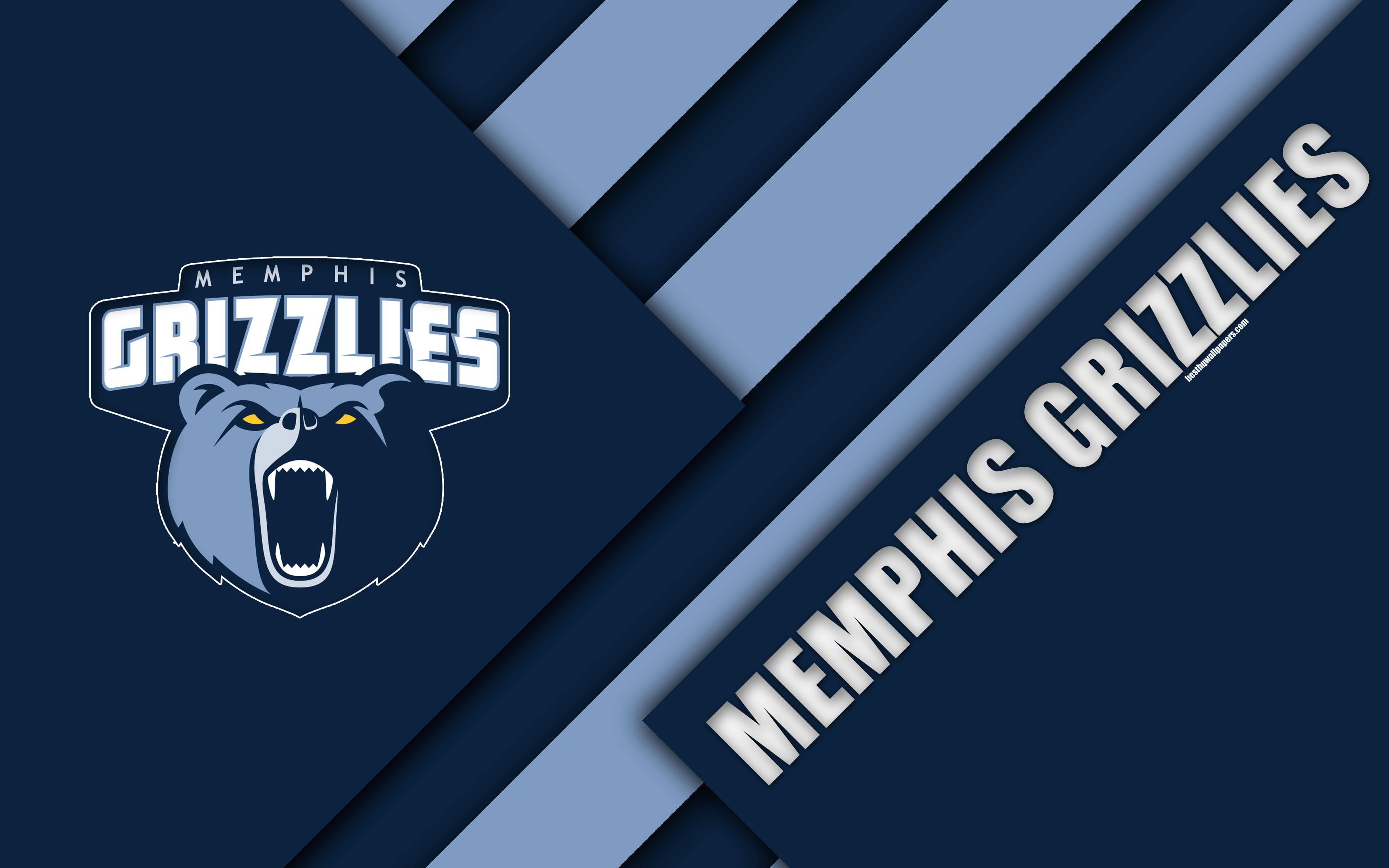 Memphis Grizzlies, roaring bear head, navy blue, 4K Desktop Wallpaper