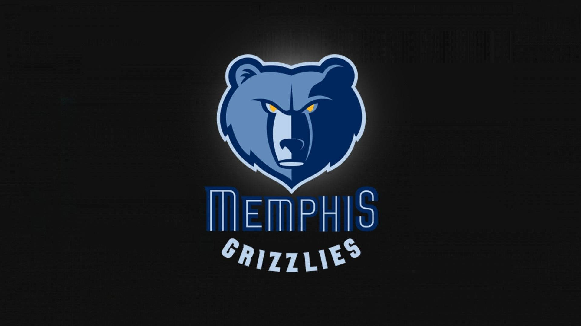 Memphis Grizzlies, bear head logo, glowing blue, Full HD Desktop Wallpaper