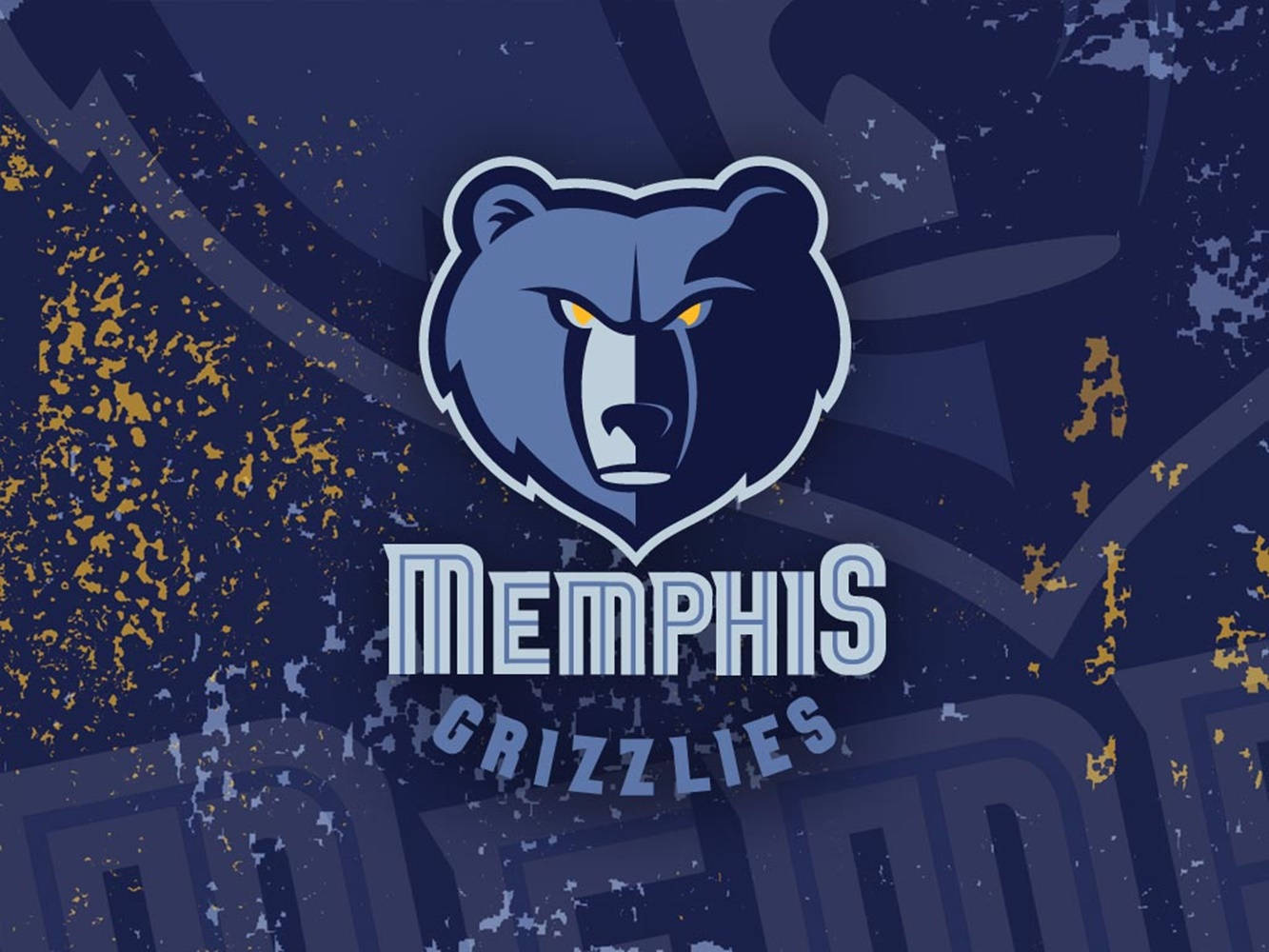 Memphis Grizzlies, bear logo, glowing yellow eyes, HD Desktop Wallpaper