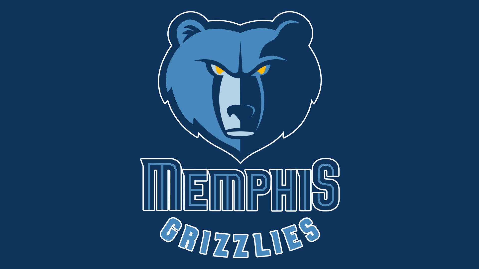 Memphis Grizzlies, blue grizzly bear logo, yellow eyes, Full HD Desktop Wallpaper