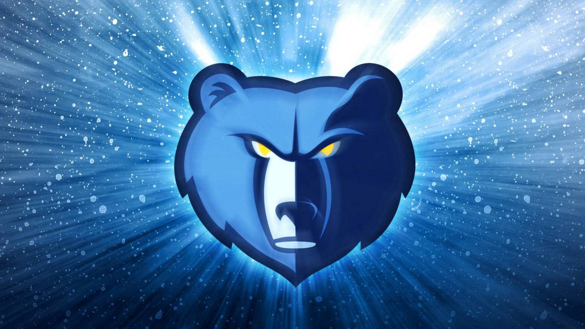 Memphis Grizzlies, blue bear logo, glowing yellow eyes, Full HD Desktop Wallpaper