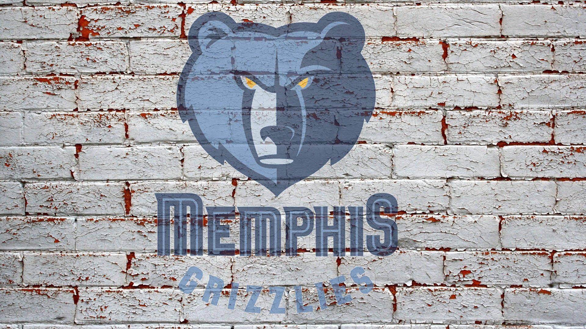 Memphis Grizzlies, bear icon, blue, Full HD Desktop Wallpaper