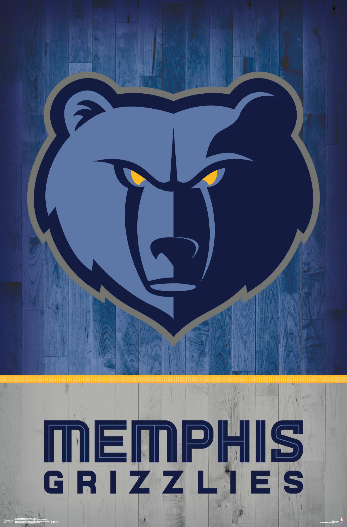 Memphis Grizzlies, bear logo, glowing yellow eyes, HD Phone Wallpaper