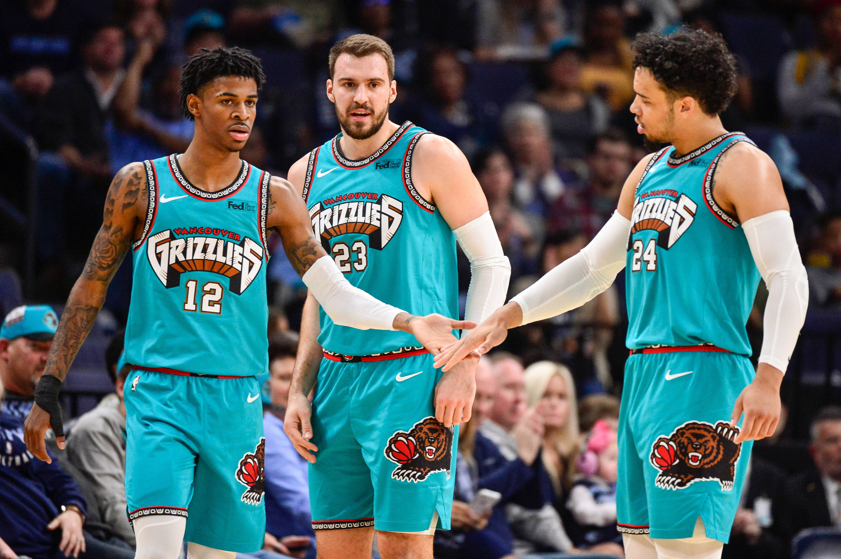 Memphis Grizzlies, teal uniforms, basketball players, 2K Desktop Wallpaper