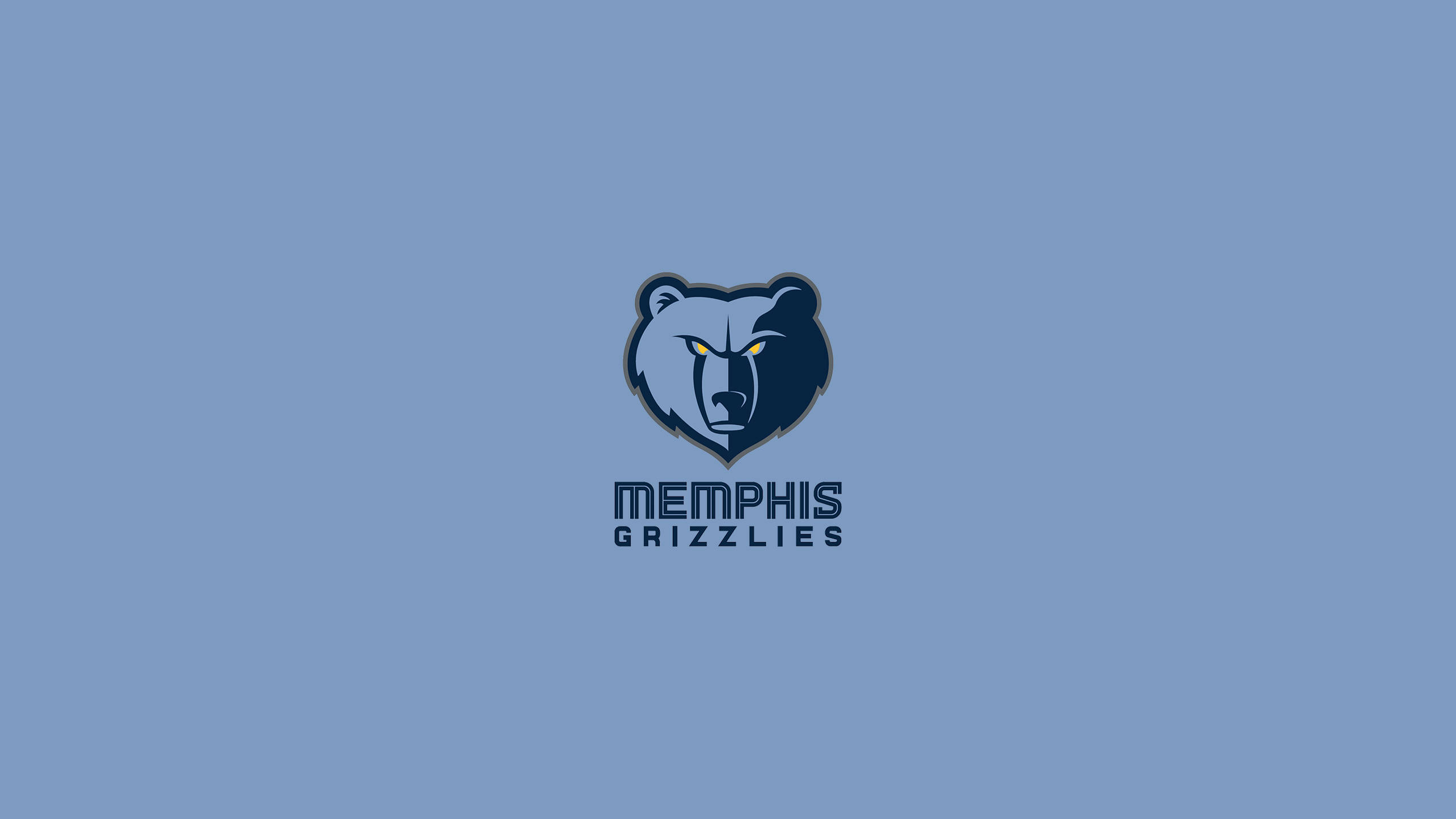 Memphis Grizzlies, stylized bear head, yellow eyes, 2K Desktop Wallpaper