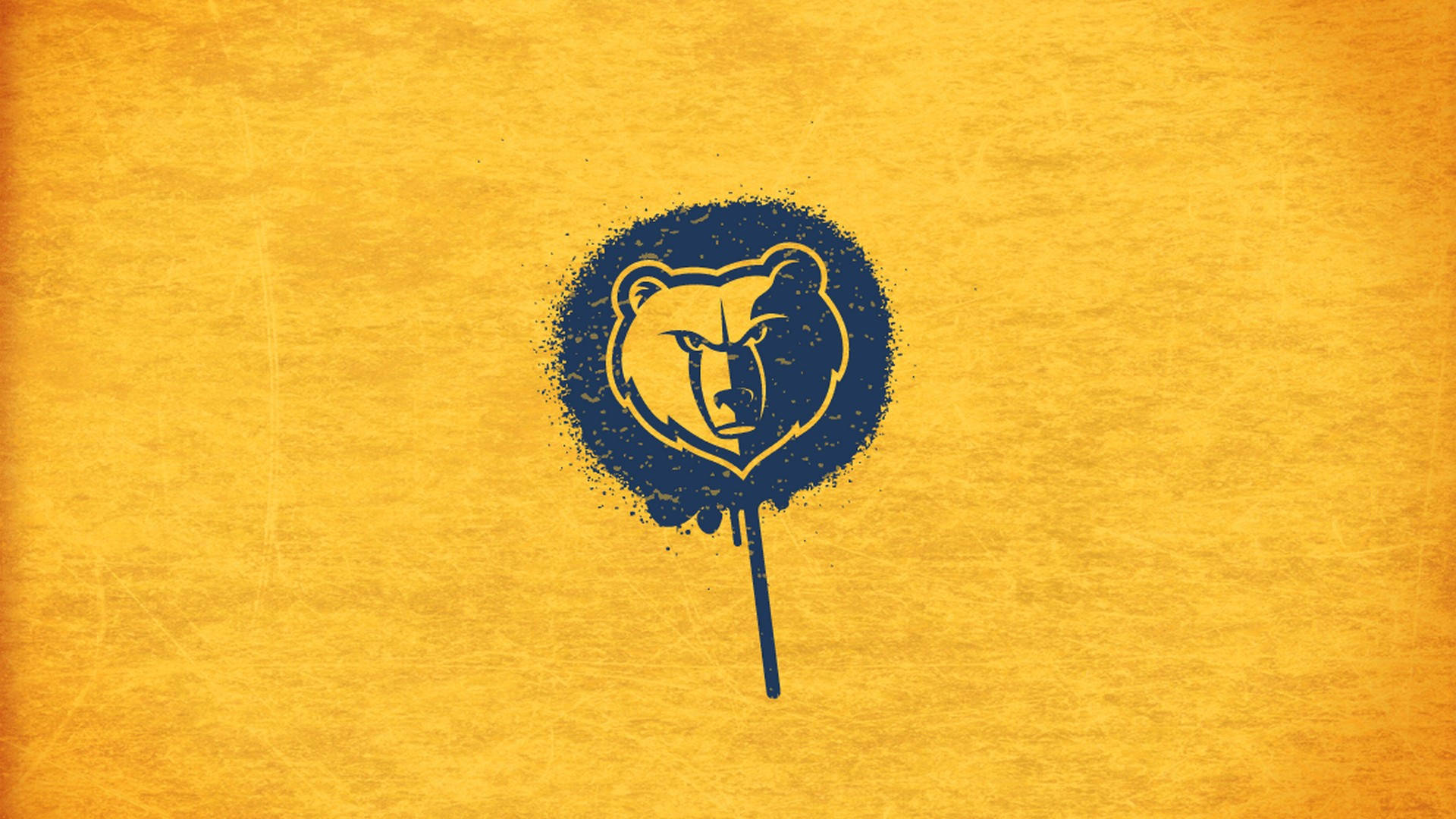 Memphis Grizzlies, bear head logo, blue paint splatter, Full HD Desktop Wallpaper