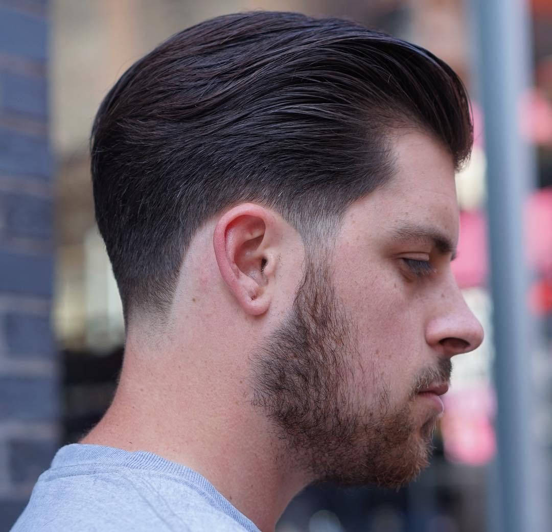 taper fade, dark hair, beard, SD Desktop Wallpaper