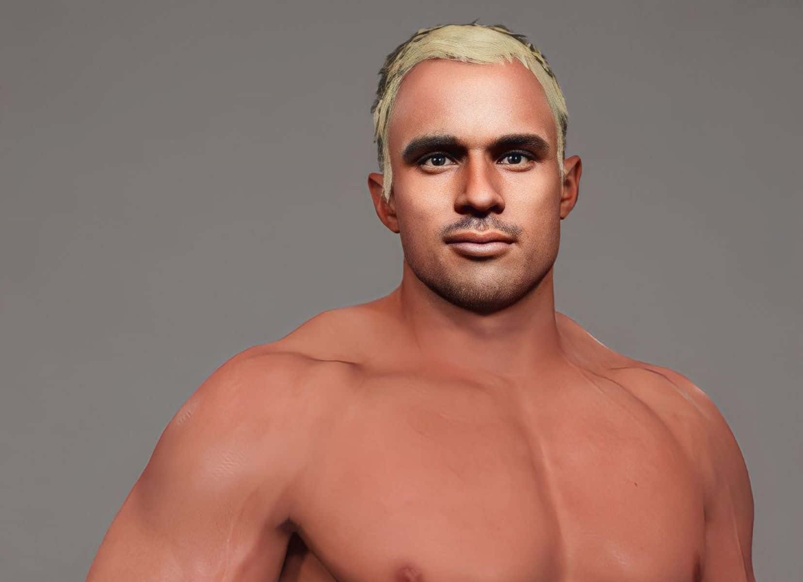 bleached blonde hair, muscular man, shirtless, HD Desktop Wallpaper