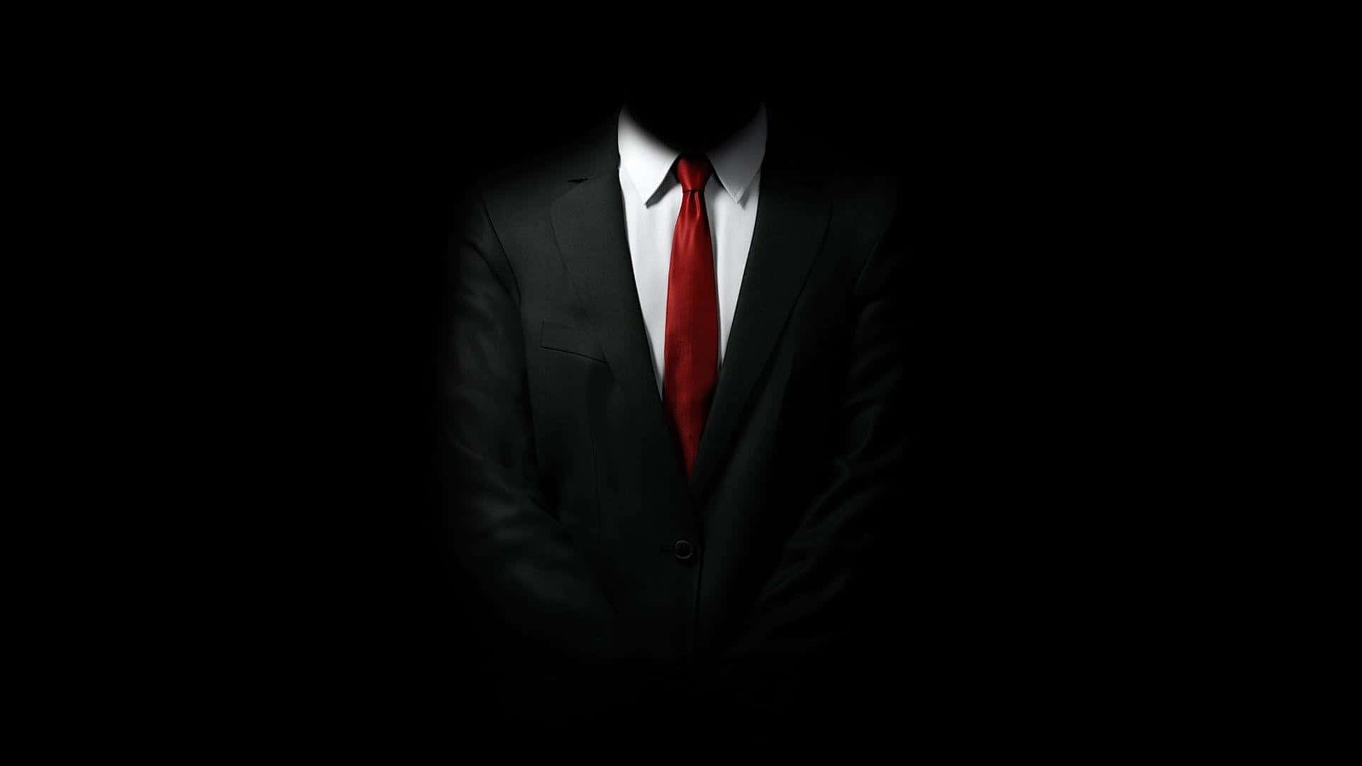 black suit, red tie, darkness, Full HD Desktop Wallpaper