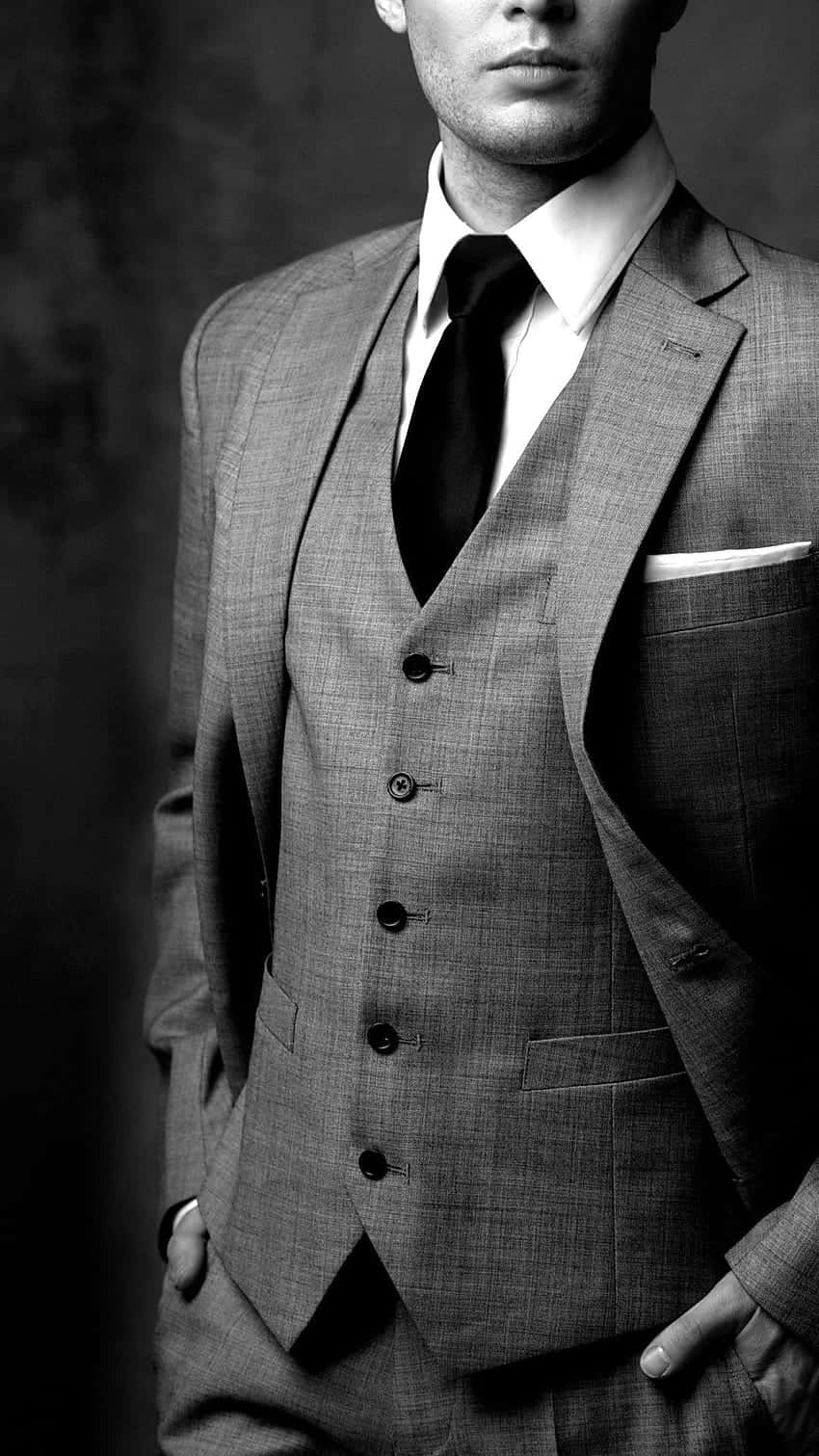 three-piece suit, textured, dark studio backdrop, HD Phone Wallpaper