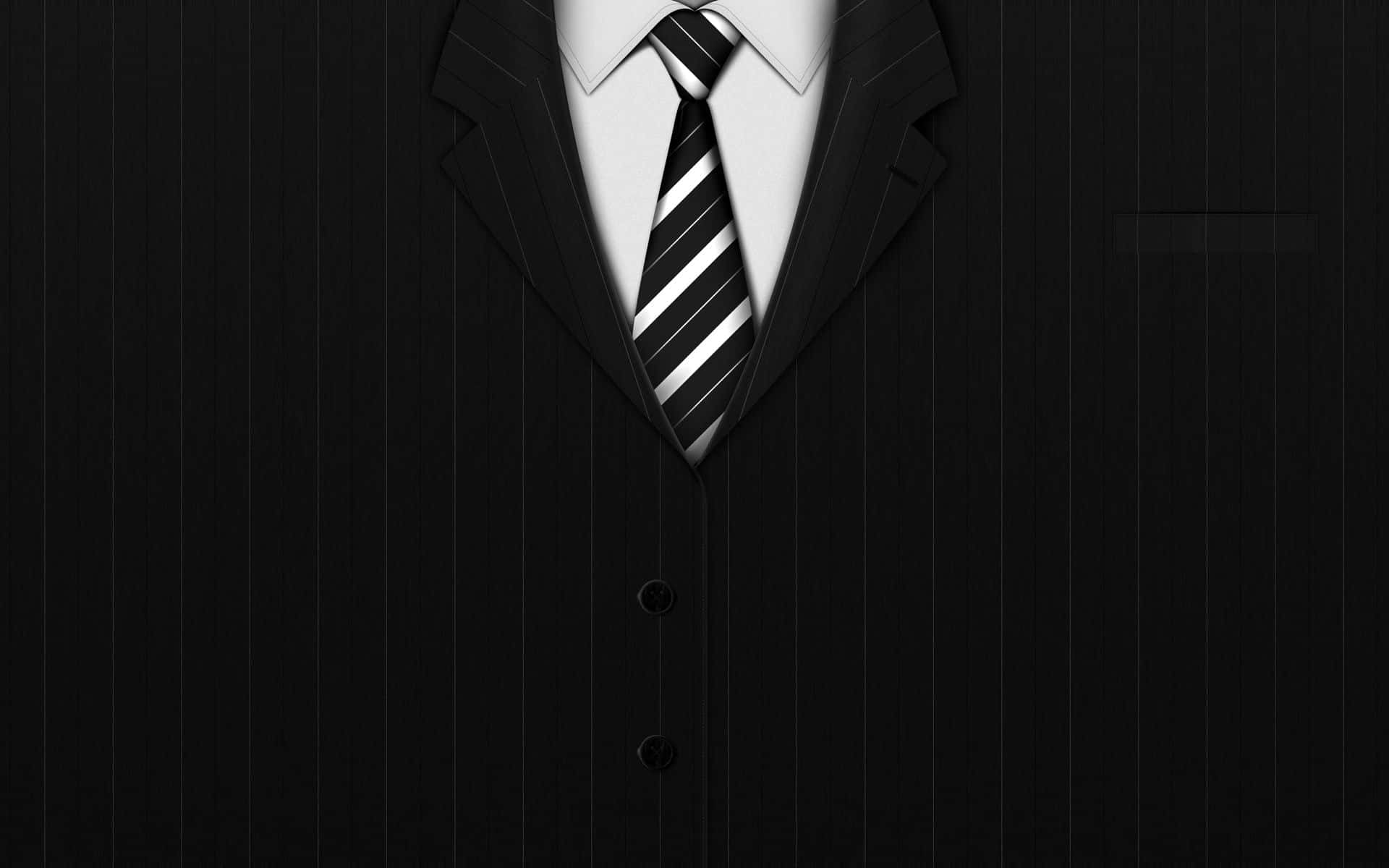 black pinstripe suit, white shirt, striped tie, Full HD Desktop Wallpaper