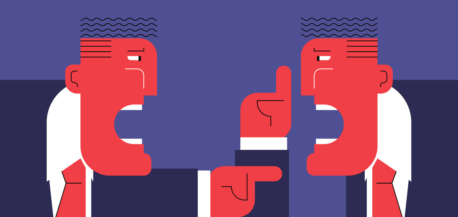 Contentious Vector Cartoon, red businessmen, suits, HD Desktop Wallpaper