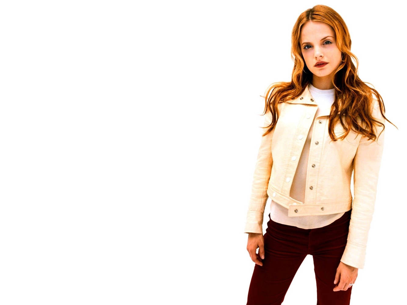 Mena Suvari, white jacket, cream jacket, HD Desktop Wallpaper