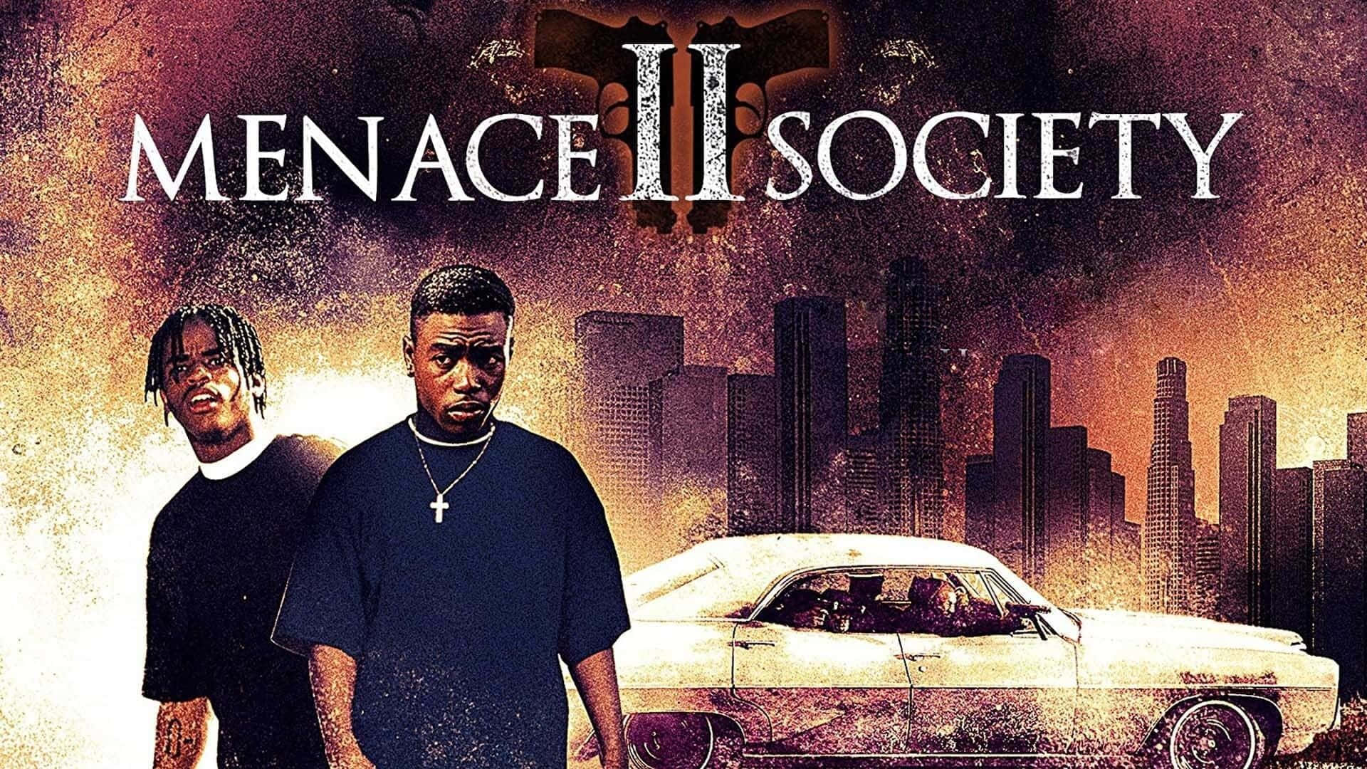 Menace II Society, vintage car, gritty city skyline, Full HD Desktop Wallpaper