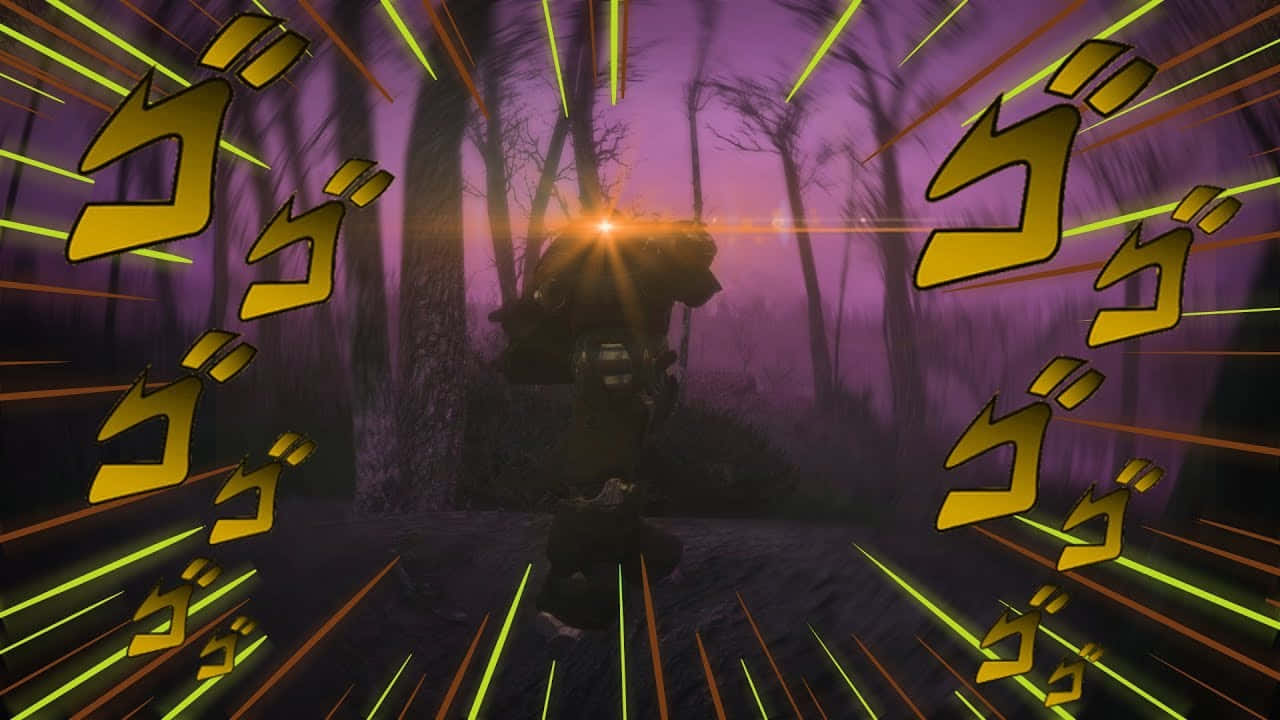 Menacing Effect Desktop, dark armored figure, purple-hued forest, HD Desktop Wallpaper