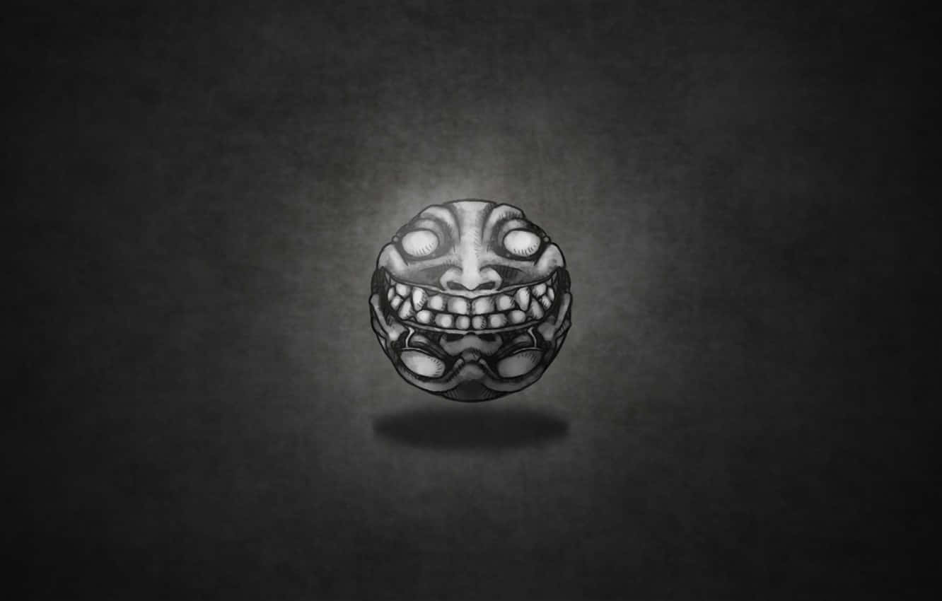 Menacing Ball, cartoonish face, sharp teeth, HD Desktop Wallpaper