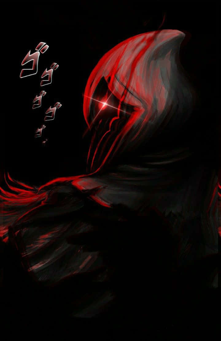 Menacing Sign HD Phone, hooded figure, glowing red eyes, SD Phone Wallpaper