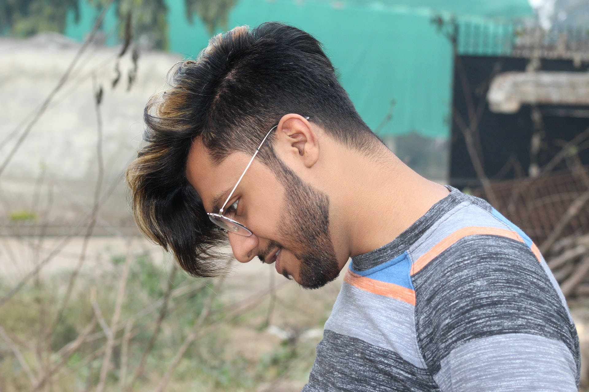 mens haircut, down side part, young man, Full HD Desktop Wallpaper