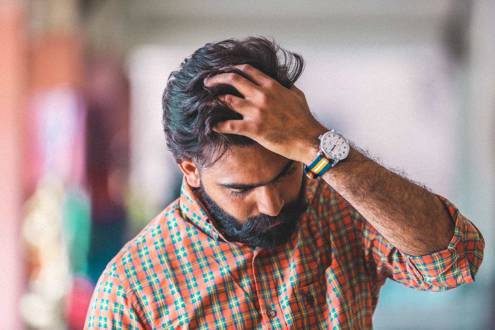 mens haircut, brush up, bearded man, Full HD Desktop Wallpaper