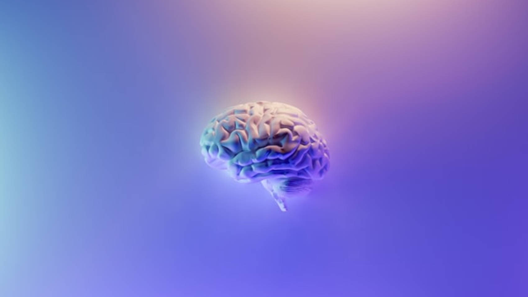 mental health, glowing human brain, soft gradient, HD Desktop Wallpaper