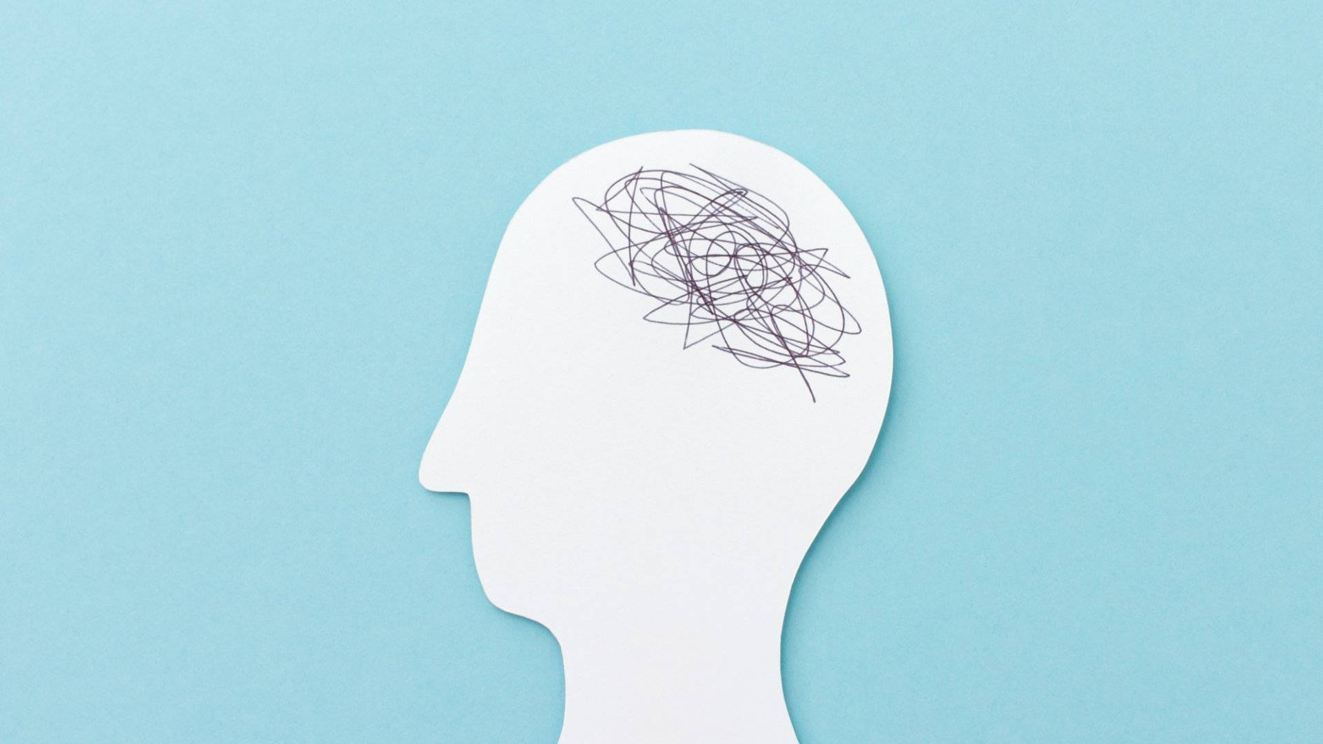 anxious mind illustration, portrait of an anxiety-filled mind, white paper cutout, Full HD Desktop Wallpaper