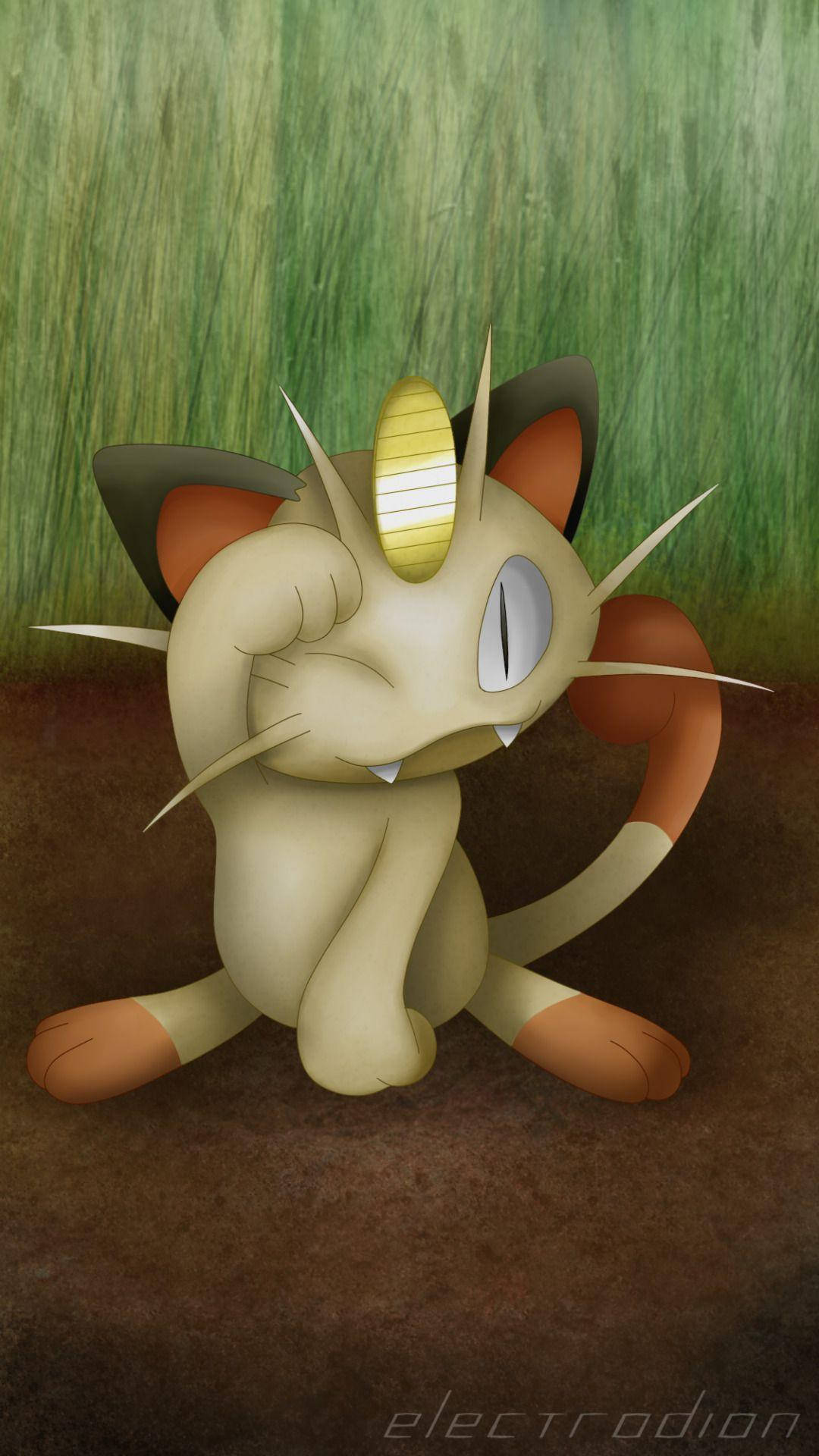 Meowth, yellow horn, orange ears, Full HD Phone Wallpaper