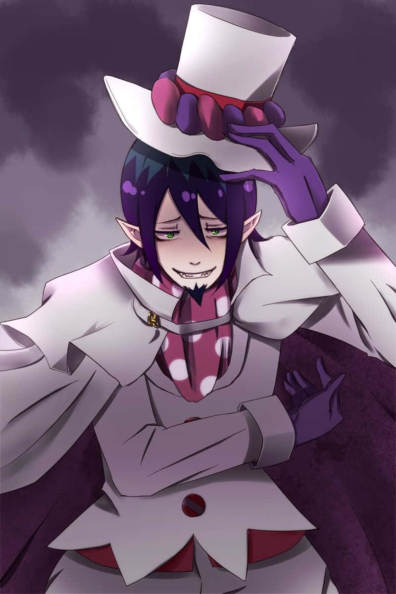 Mephisto Pheles, anime elf, white top hat, SD Phone Wallpaper