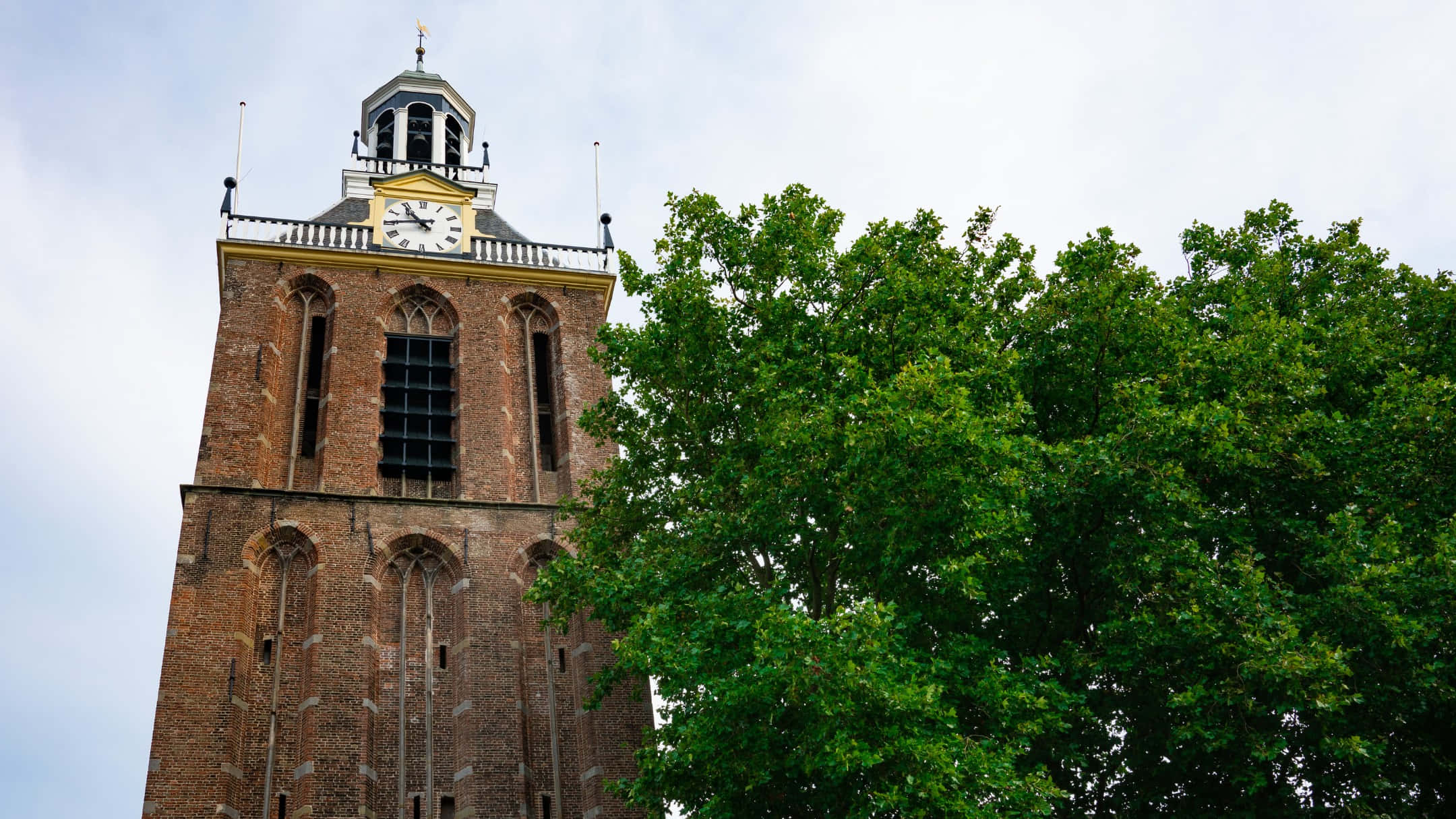 Meppel, historical church tower, brick church tower, Full HD Desktop Wallpaper