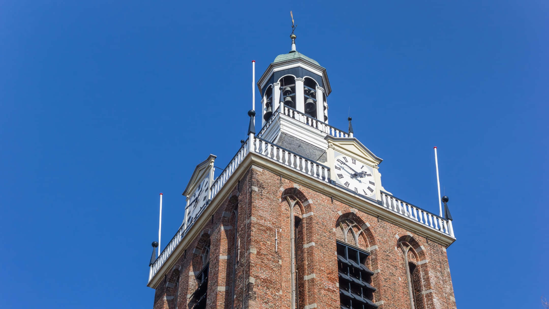 Meppel, historical church tower, brick church tower, Full HD Desktop Wallpaper