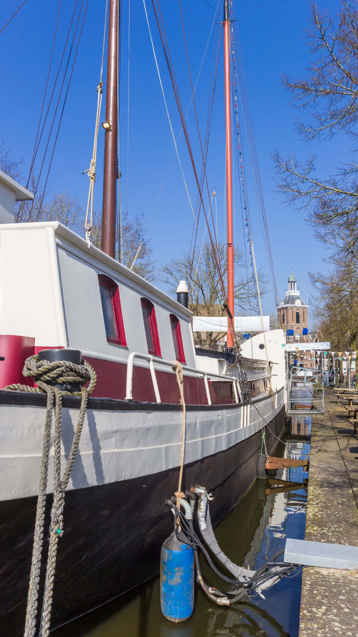 Meppel, canal, sailboat, Full HD Phone Wallpaper