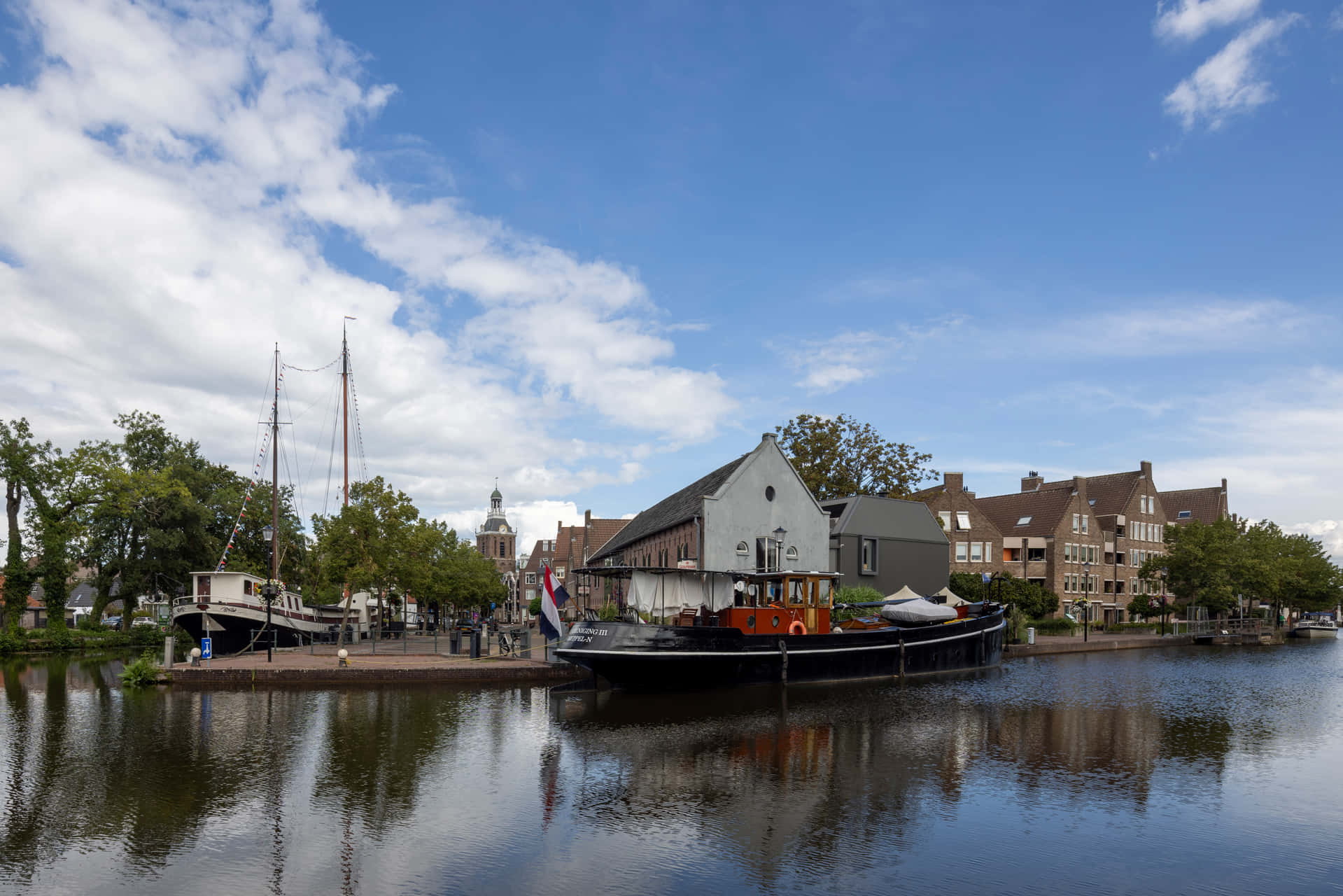 Meppel, waterfront scenery, canal scene, HD Desktop Wallpaper